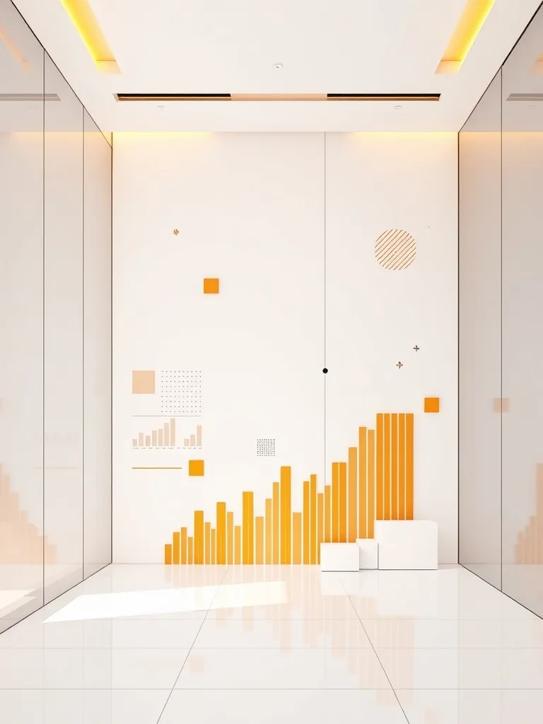 Abstract geometric shapes representing data and statistics,